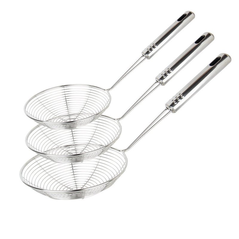 Swify Spider Strainer Set of 3 Asian Strainer Ladle Stainless Steel Wire Skimmer Spoon with Handle for Kitchen Frying Food, Pasta, Spaghetti, Noodle-30.5cm, 32cm, 35cm - Image 1